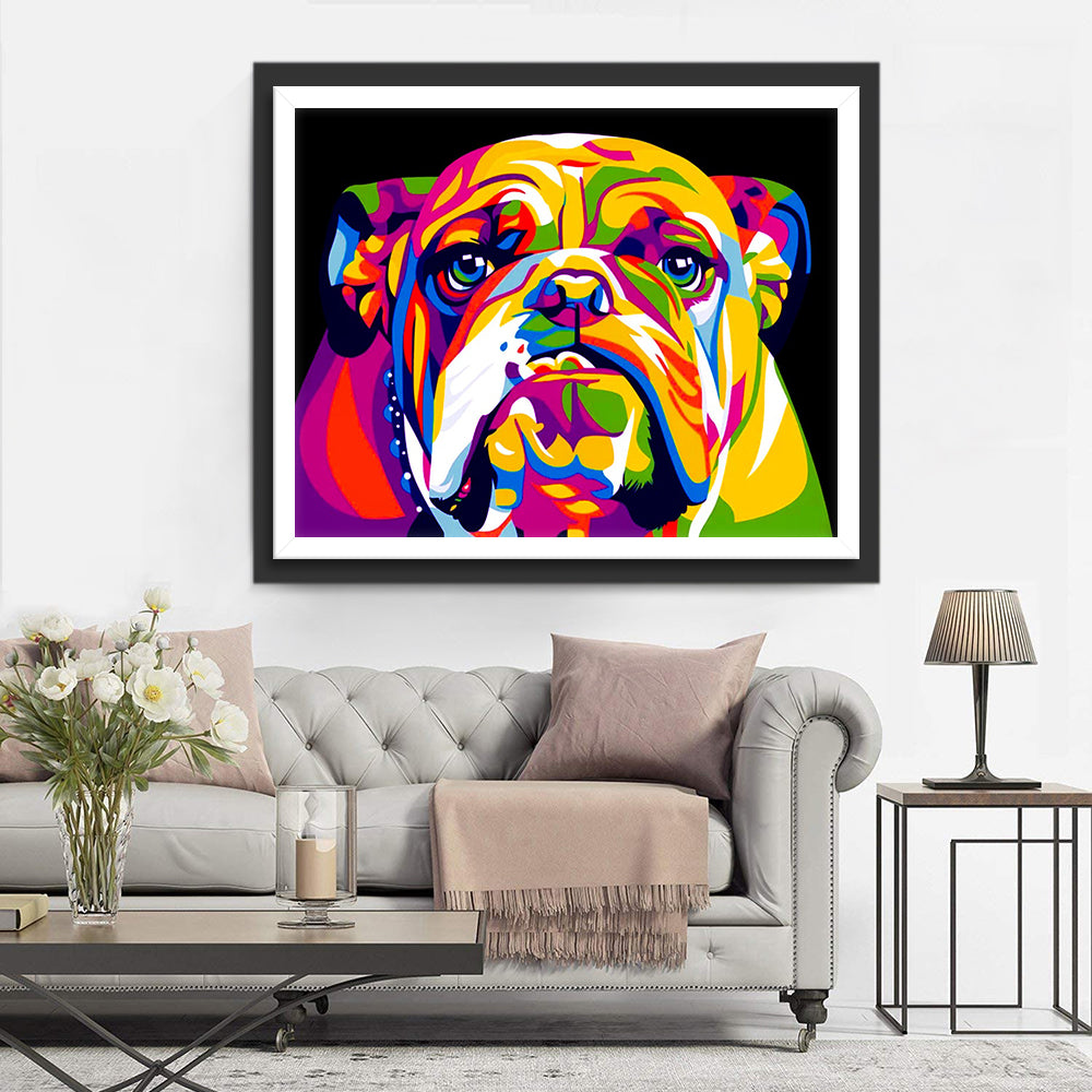 Colorful English Bulldog Diamond Painting