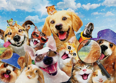Funny Selfie of Dogs 5D DIY Diamond Painting Kits