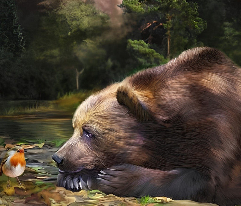 The Brown Bear and the Bird 5D DIY Diamond Painting Kits