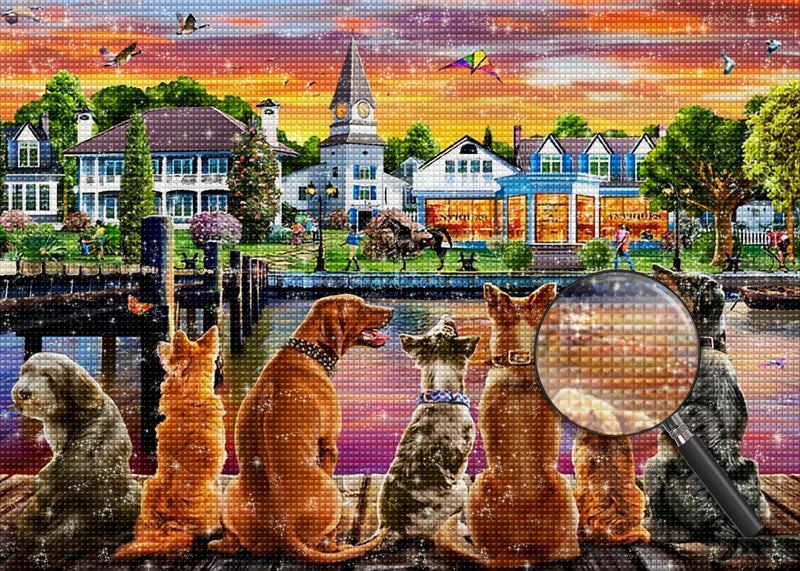 Dogs at the Setting Sun 5D DIY Diamond Painting Kits