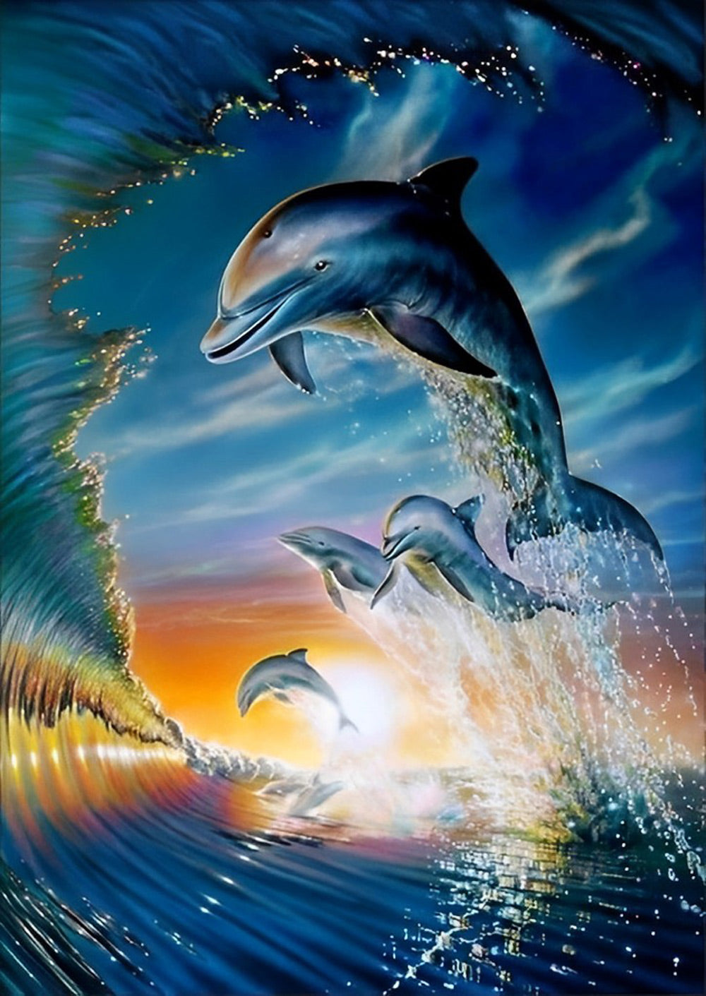 Schools of Dolphins Diamond Painting