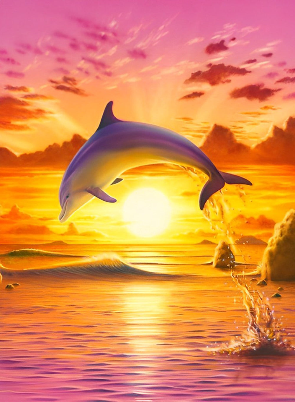 Beautiful Jumping Dolphin Diamond Painting