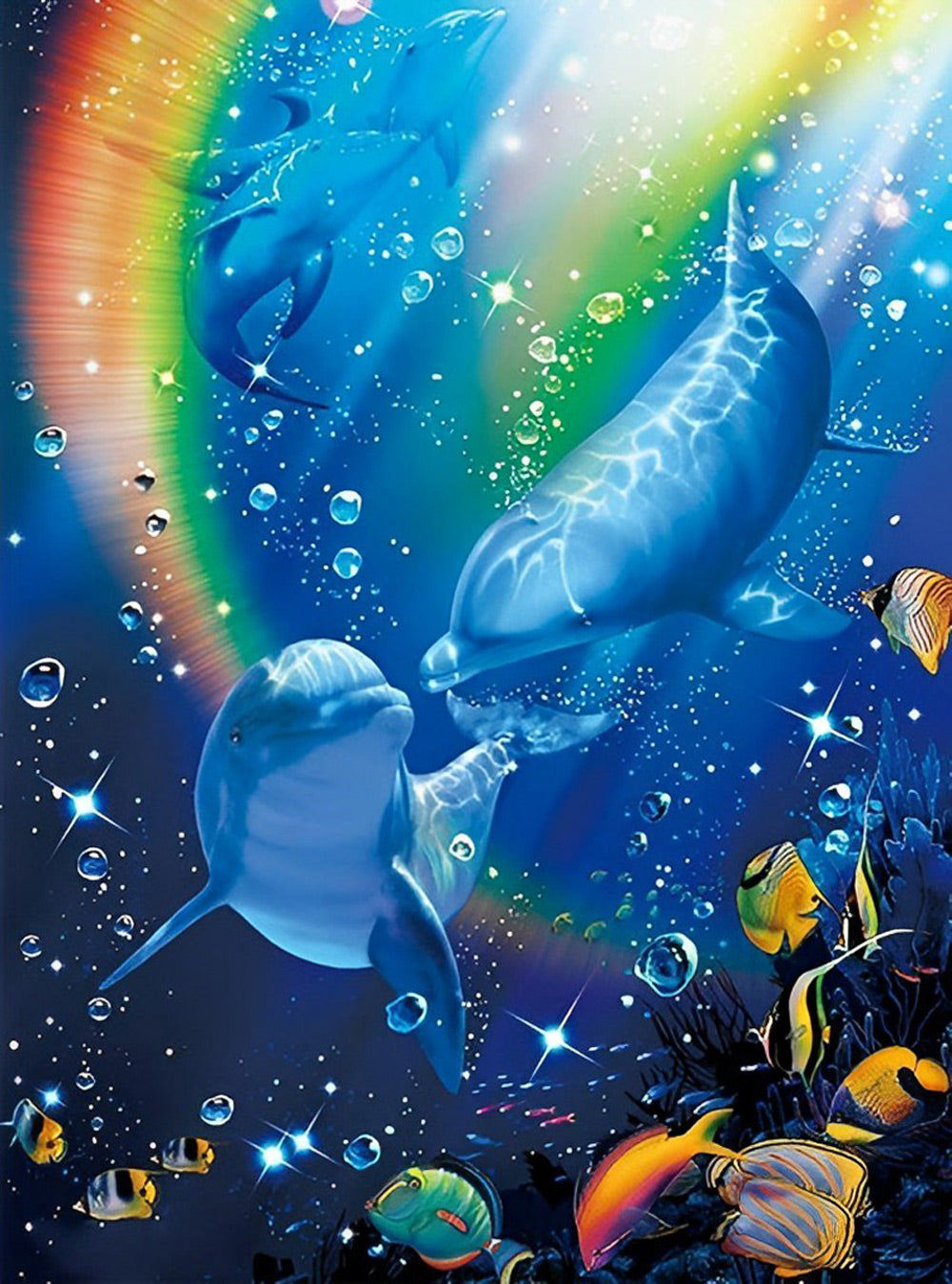 Dolphins and Colorful Light Diamond Painting