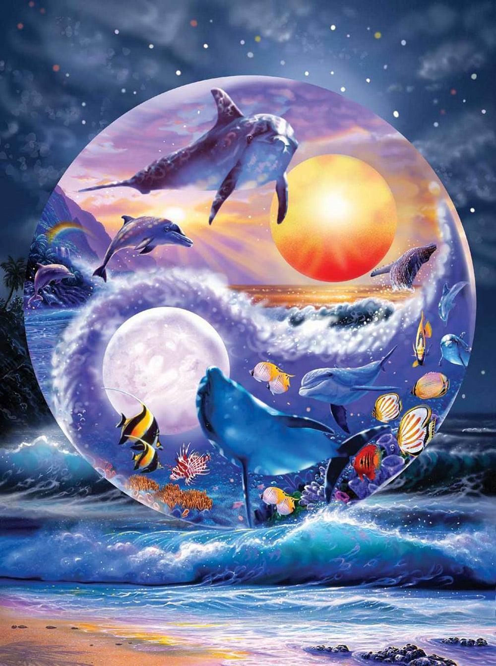 Dolphins Yin and Yang Diamond Painting