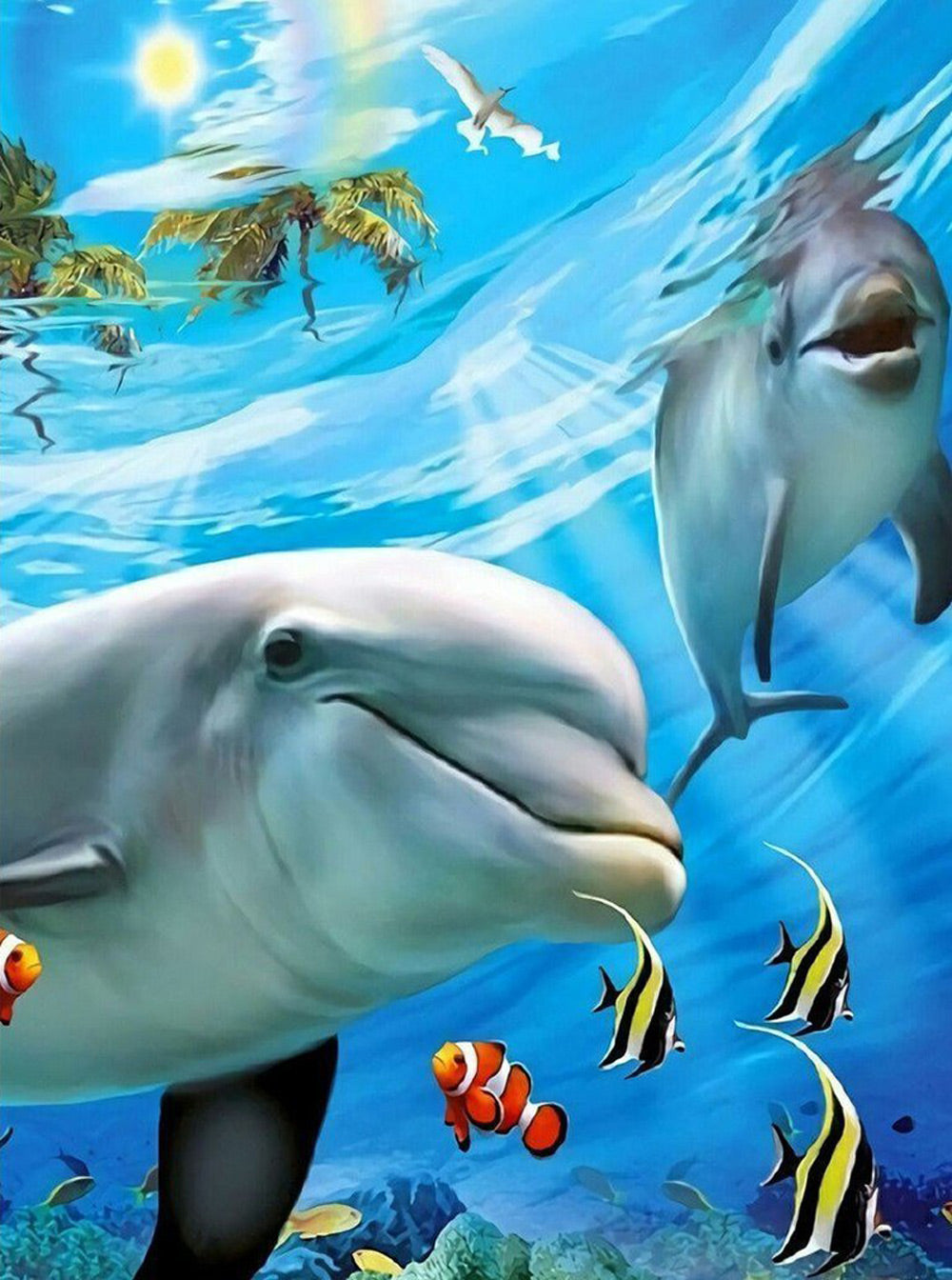 Cute Dolphins Diamond Painting