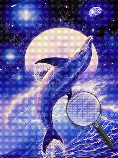 Elegant Dolphin and Moon 5D DIY Diamond Painting Kits