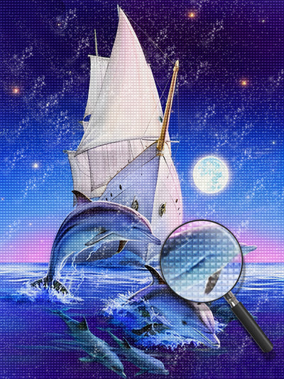 Dolphin and Sailing Boat 5D DIY Diamond Painting Kits