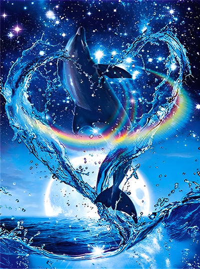 Dolphins and Rainbow Crown 5D DIY Diamond Painting Kits