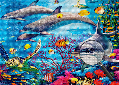 Family of Dolphins and Turtle 5D DIY Diamond Painting Kits