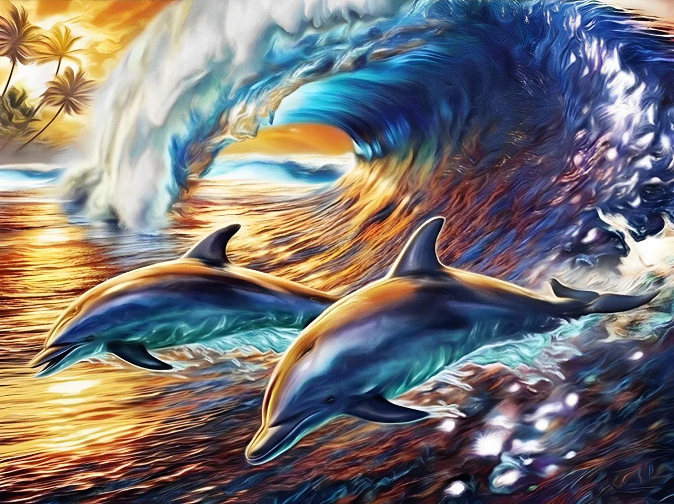 Two Dolphins Diamond Painting