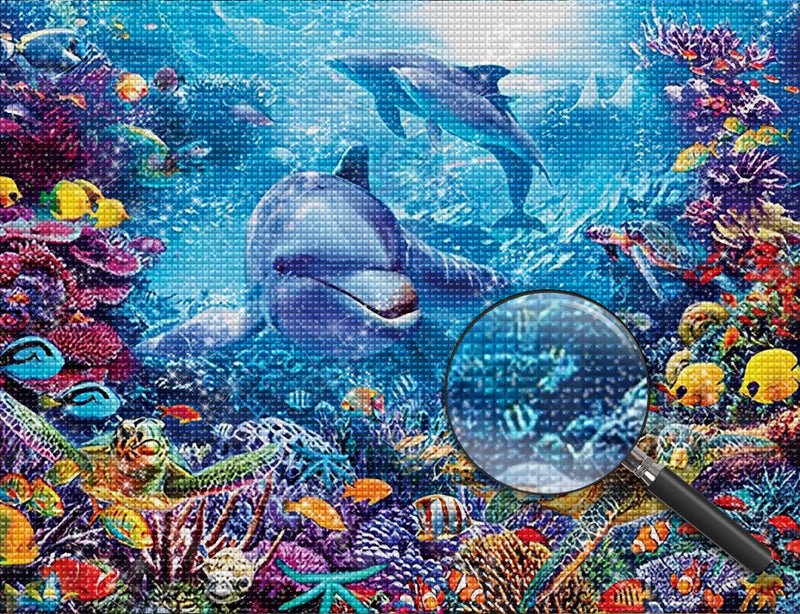 Dolphins at the Bottom of the Sea 5D DIY Diamond Painting Kits