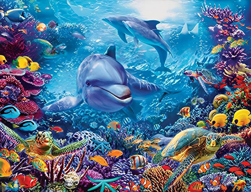 Dolphins at the Bottom of the Sea Diamond Painting