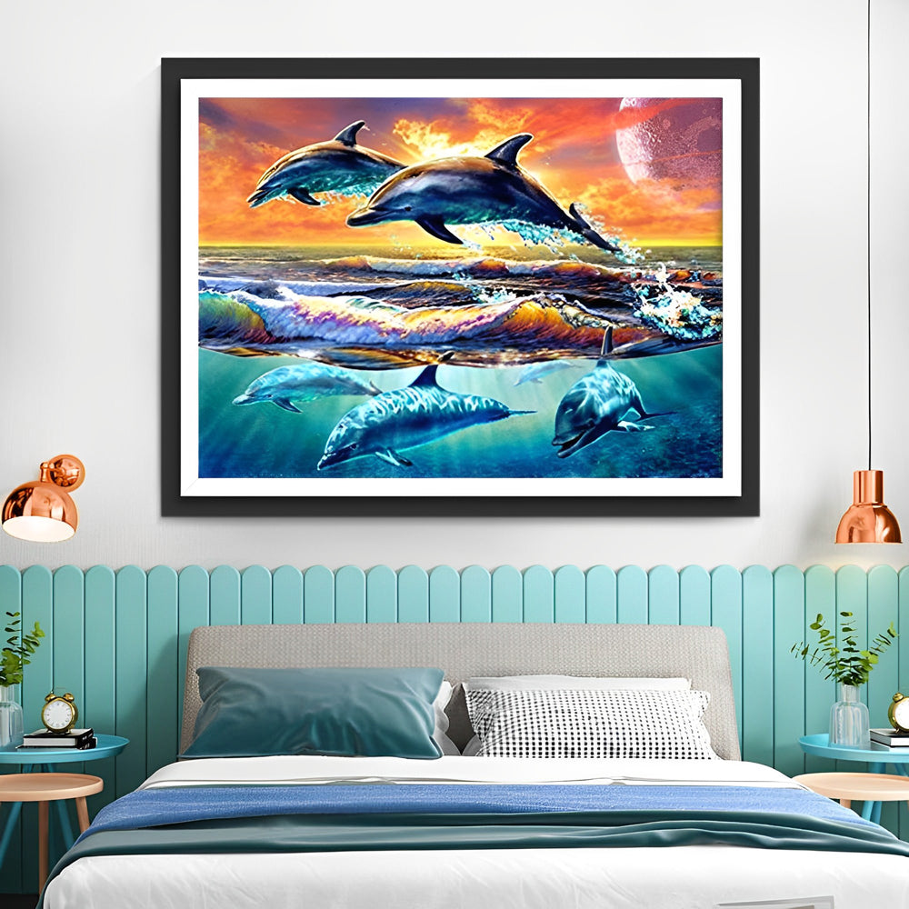 Schools of Dolphins Diamond Painting