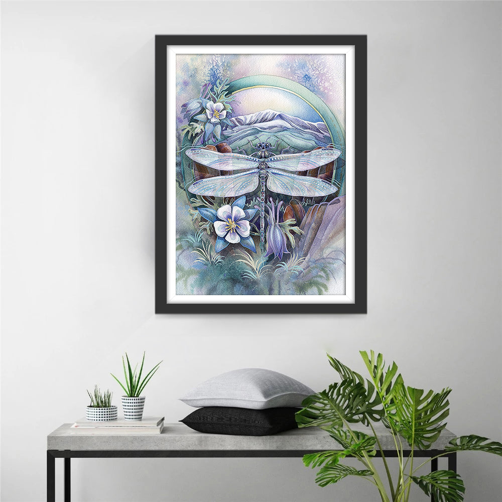 Dragonfly and Mountain Diamond Painting