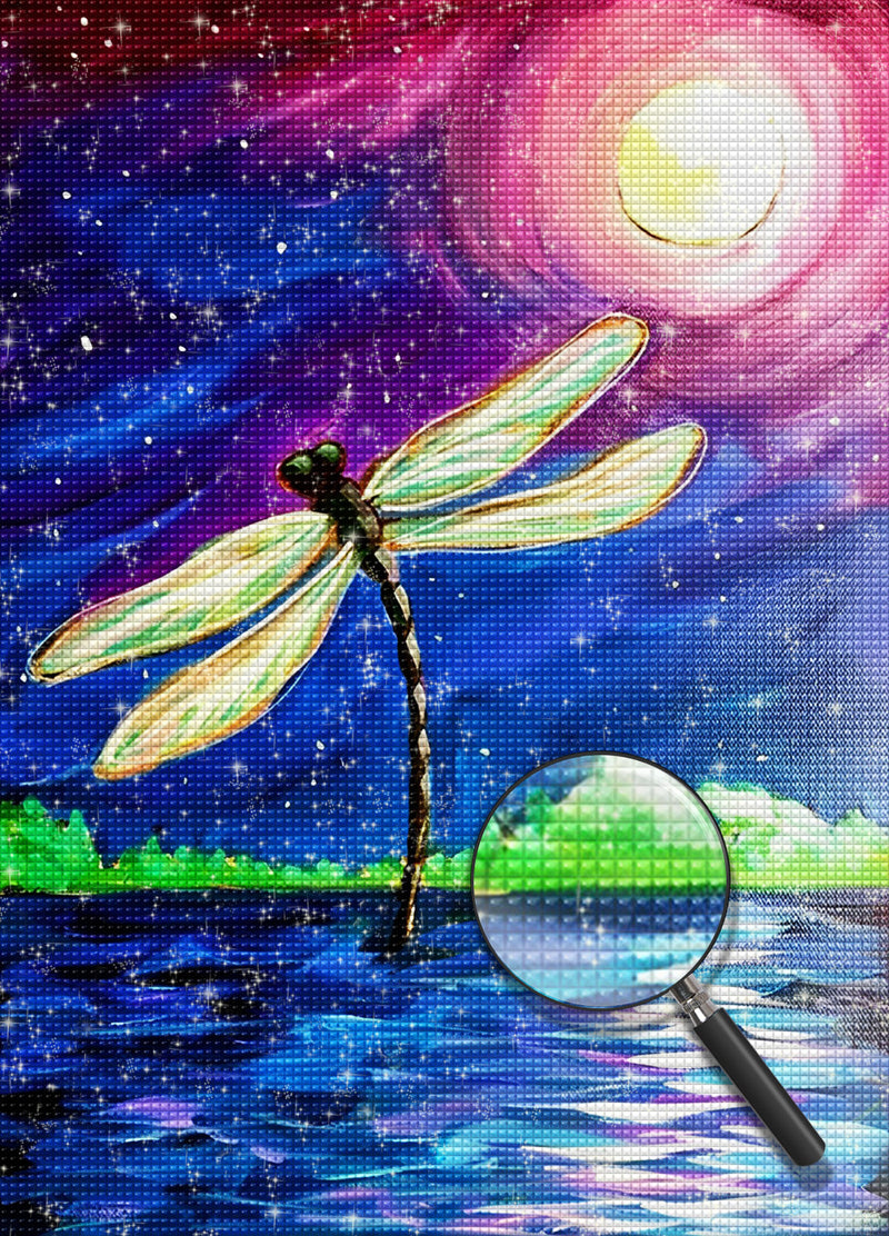Dragonfly and the Moon 5D DIY Diamond Painting Kits