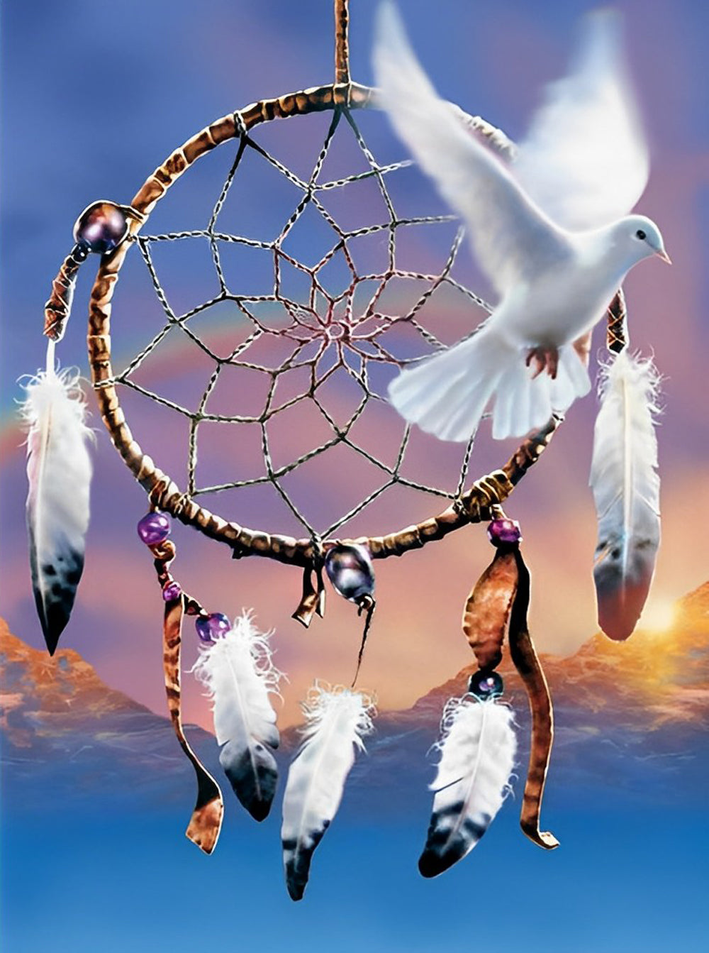 Dream Catcher and White Dove Diamond Painting
