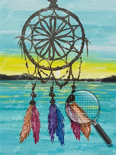 Dream Catcher and Colorful Feathers 5D DIY Diamond Painting Kits