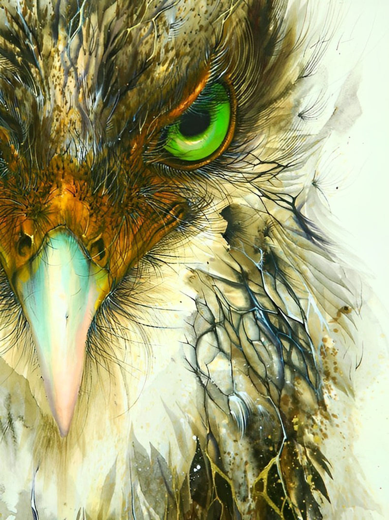 Green-Eyed Eagle Diamond Painting