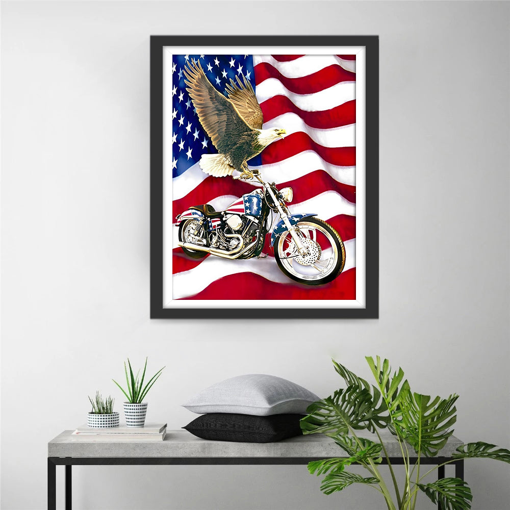 Eagle and Motorcycle in the United States Diamond Painting