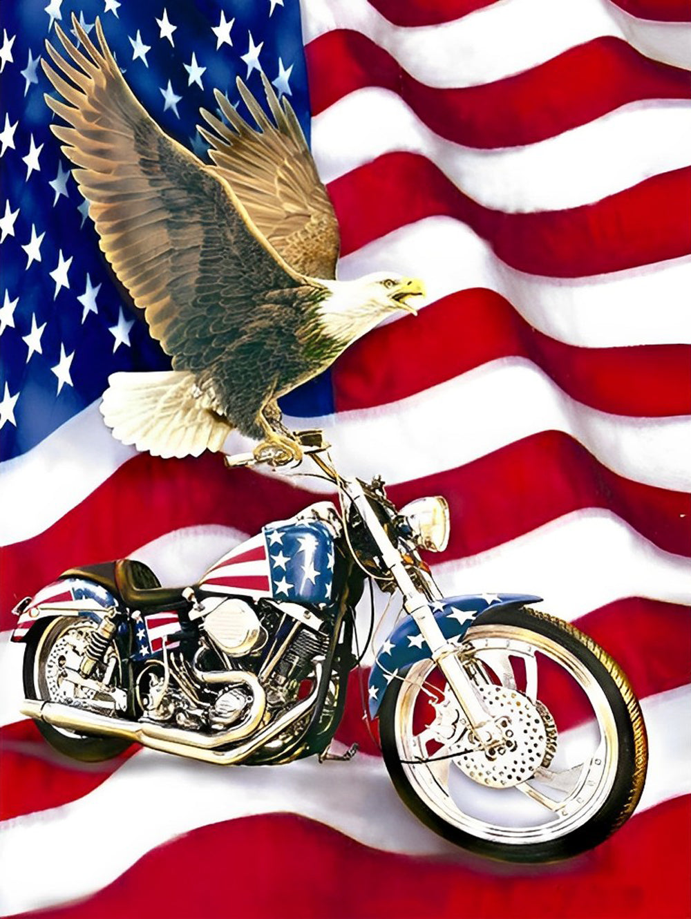 Eagle and Motorcycle in the United States Diamond Painting