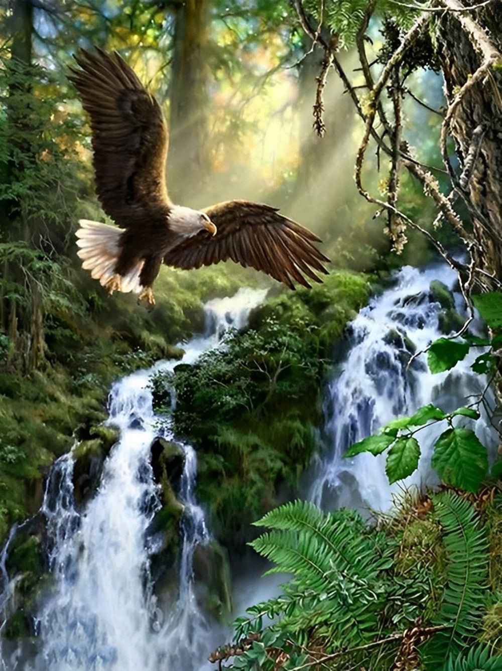 Eagle in the Forest Diamond Painting