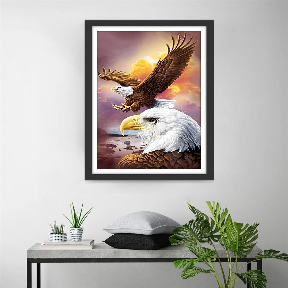 Eagles in the River Beach Diamond Painting