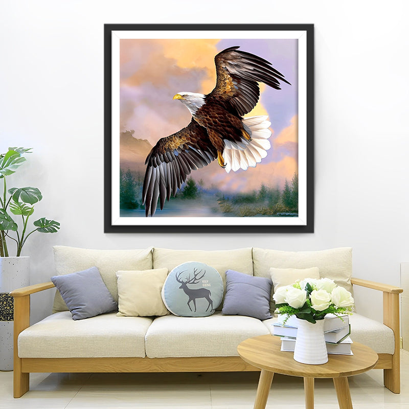 Flying Bald Eagle Diamond Painting