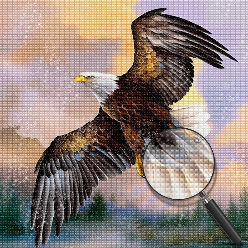 Flying Bald Eagle Diamond Painting