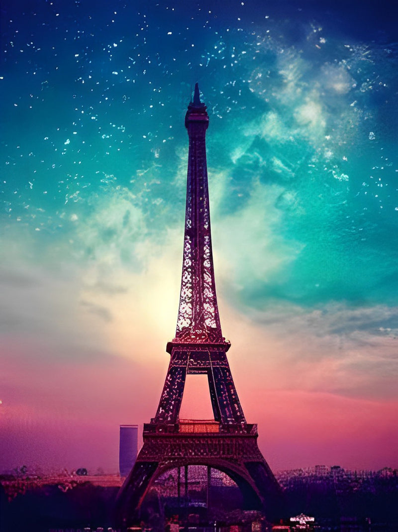 Eiffel Tower and the Sky of the Tricolor Flag 5D DIY Diamond Painting Kits