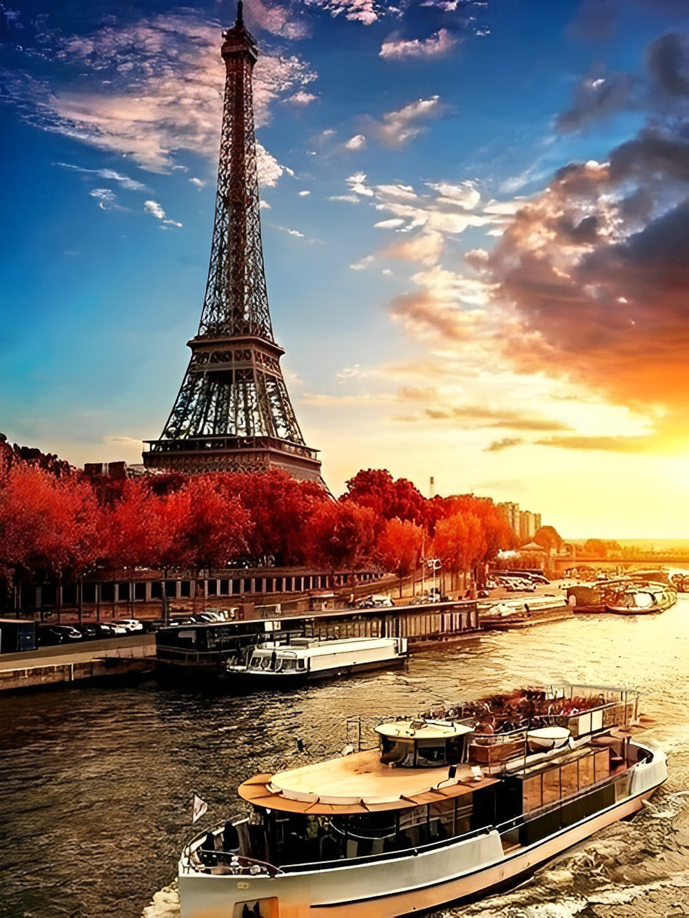 Eiffel Tower and the Seine Diamond Painting