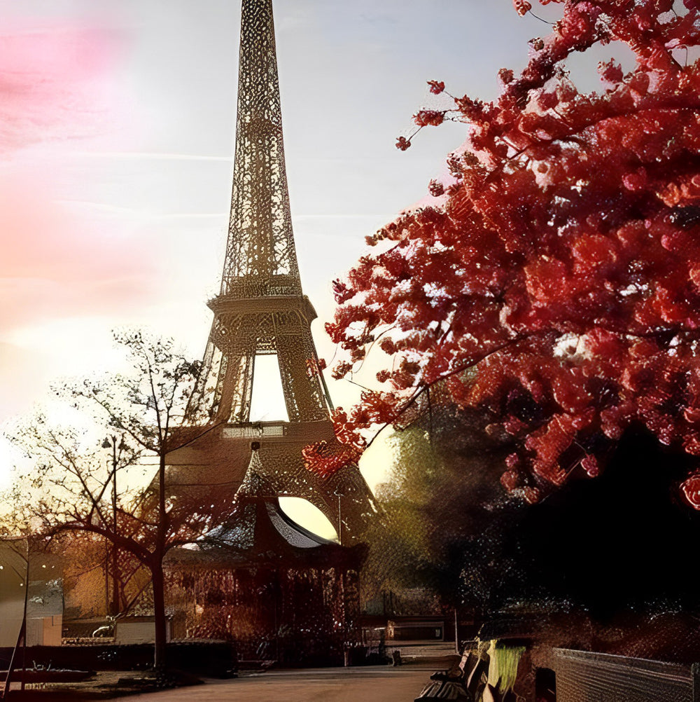 Eiffel Tower under the Setting Sun Diamond Painting