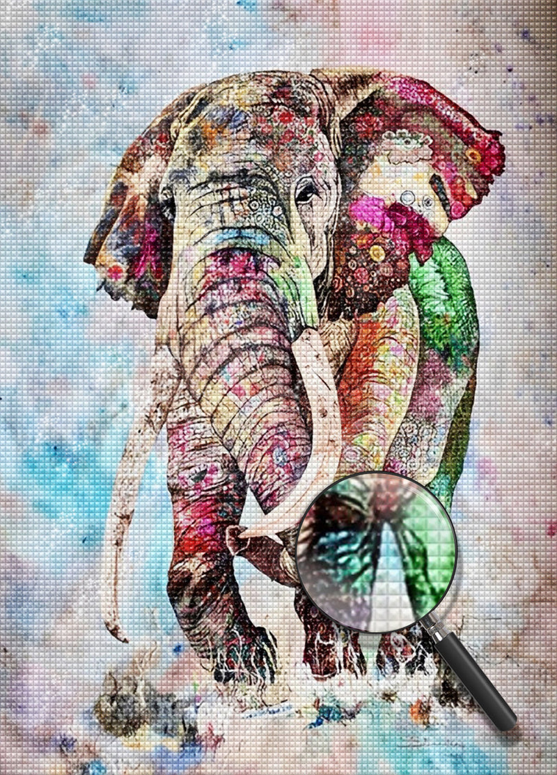 Colorful Elephant Playing in Water 5D DIY Diamond Painting Kits