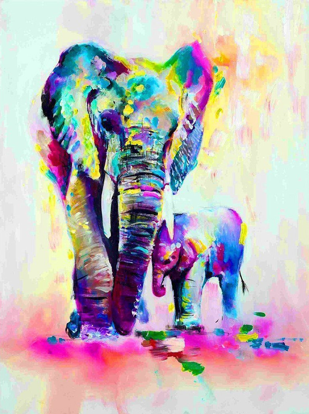 Multicolored Elephant Diamond Painting