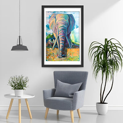 Colorful Elephant on the Lawn 5D DIY Diamond Painting Kits