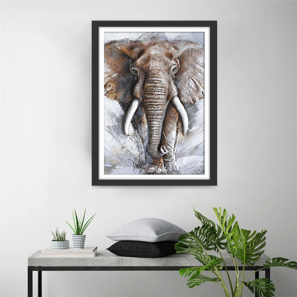 Gray Elephant Diamond Painting