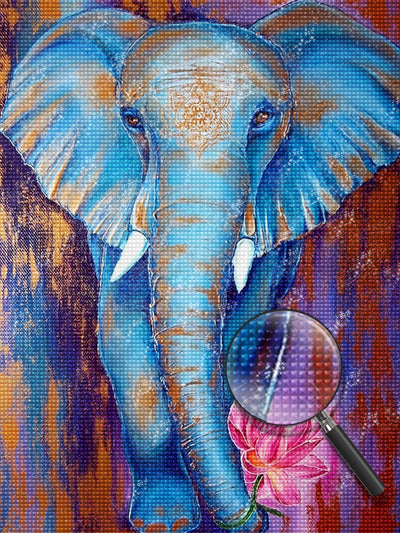 Blue Elephant and Lotus 5D DIY Diamond Painting Kits