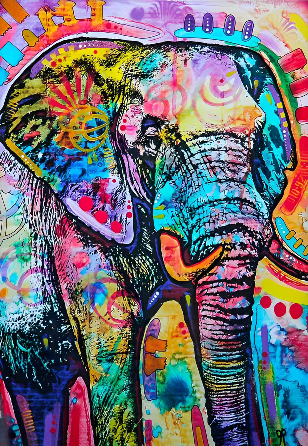 Elephant in Pop Color Diamond Painting