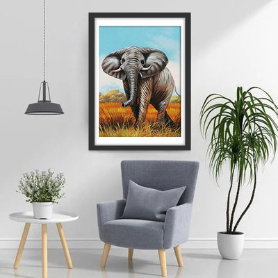 Elephant under the Red Lawn 5D DIY Diamond Painting Kits