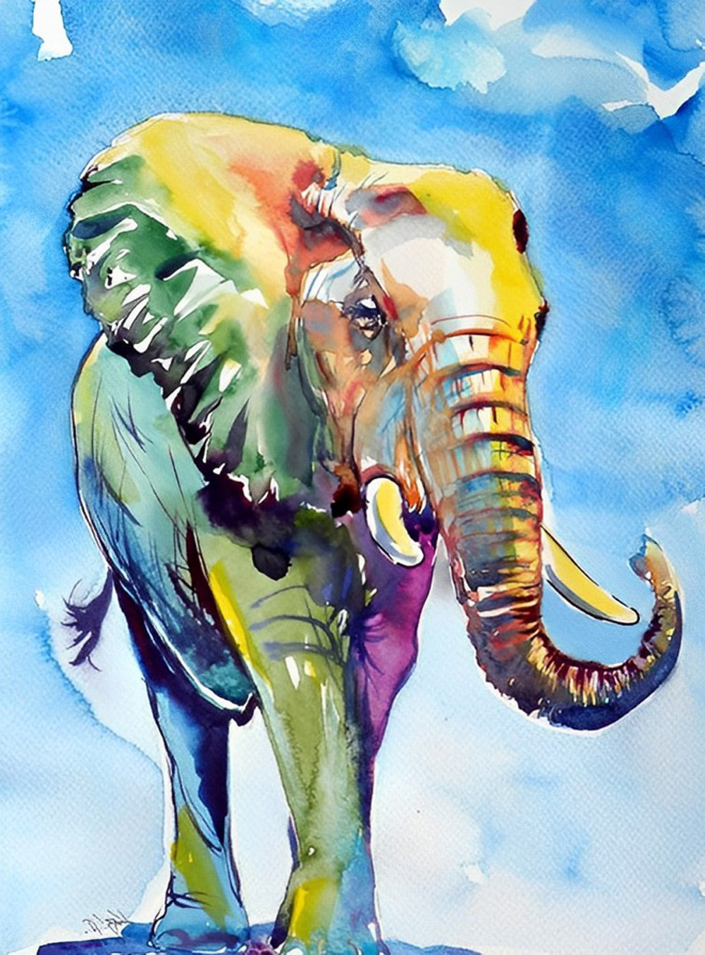 Elephant and Blue Sky Diamond Painting