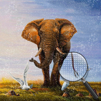 Elephant and the White Birds 5D DIY Diamond Painting Kits