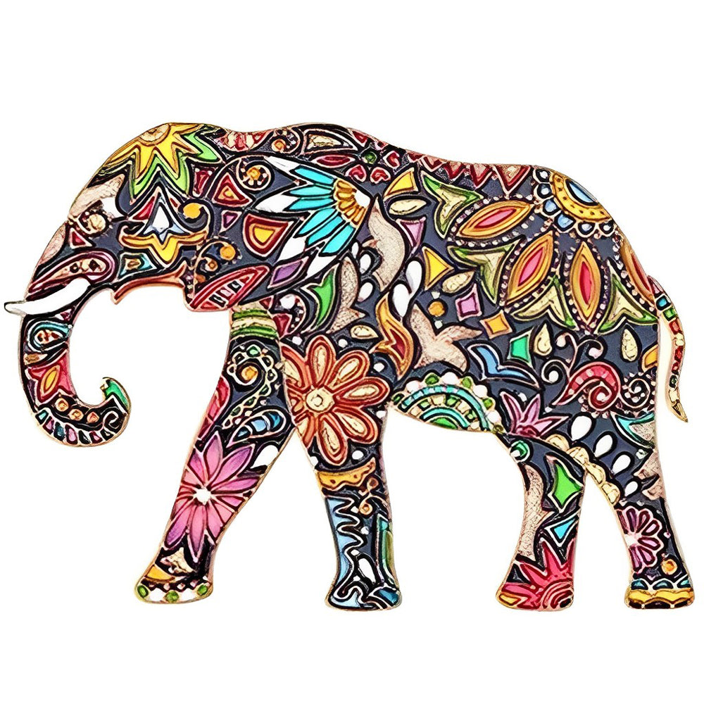 Image of Flower Elephant Diamond Painting