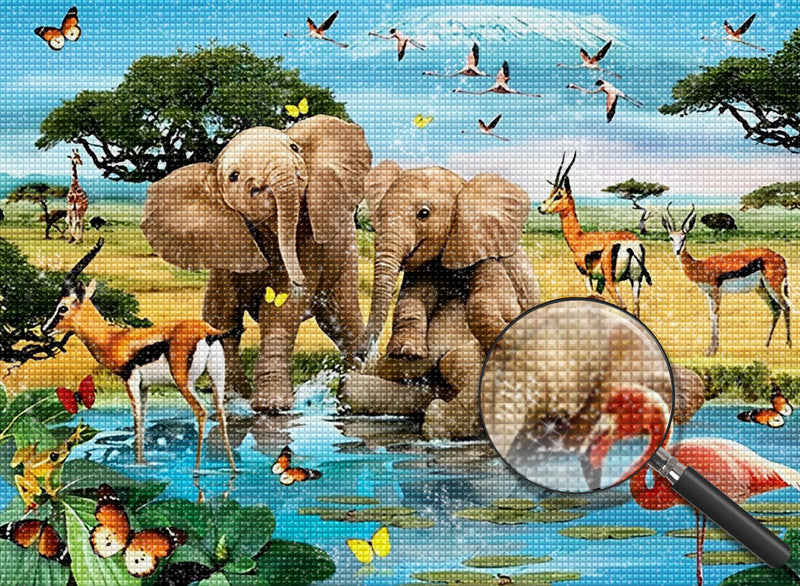Elephant 5D DIY Diamond Painting Kits DPELEW113