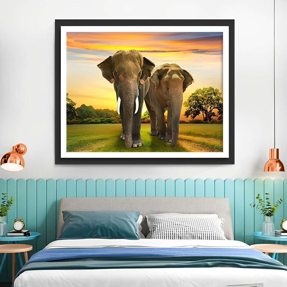 Elephant Couple Diamond Painting