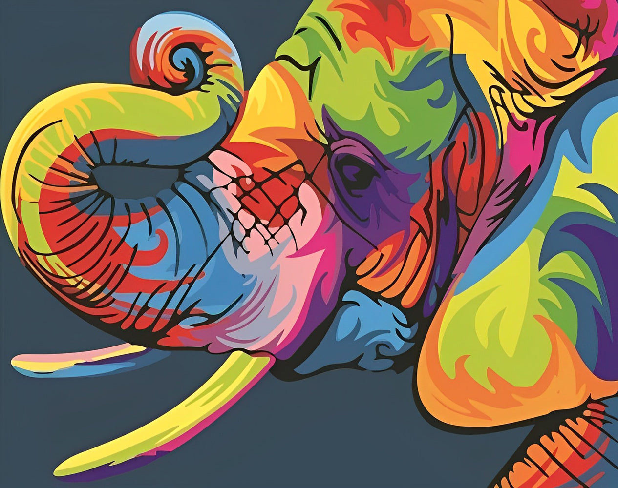 Colorful Elephant Proboscis Diamond Painting