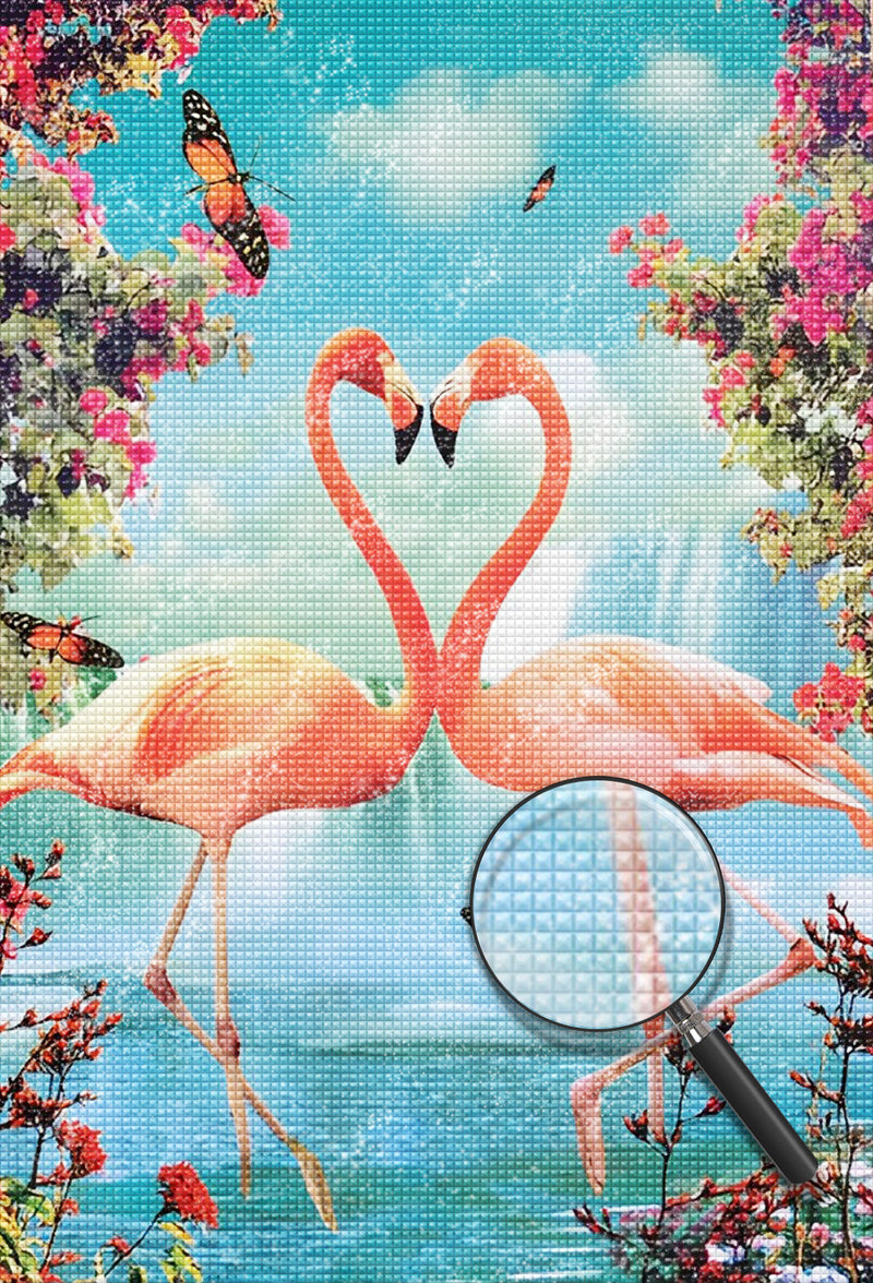 Flamingos and Falls with Flowers 5D DIY Diamond Painting Kits