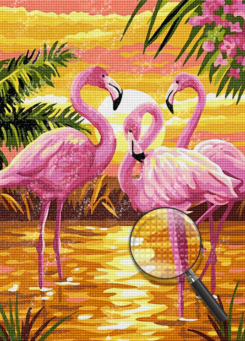 Flamingos and the Sunset Diamond Painting