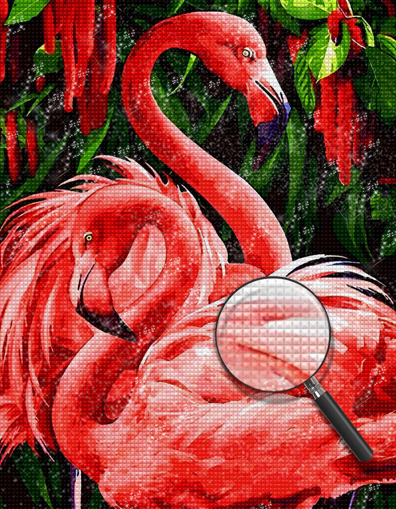 Flamingos and Red and Green Plants 5D DIY Diamond Painting Kits