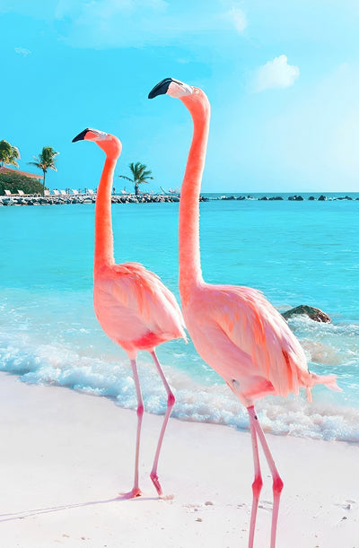 Flamingos with a Stand Collar 5D DIY Diamond Painting Kits