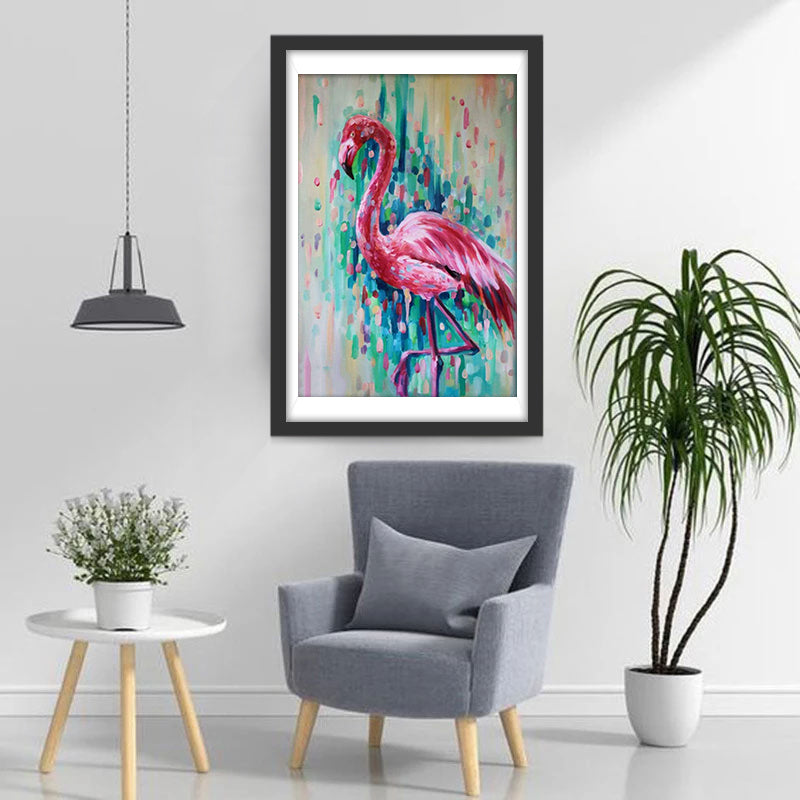 Flamingo with Colorful Spots Diamond Painting