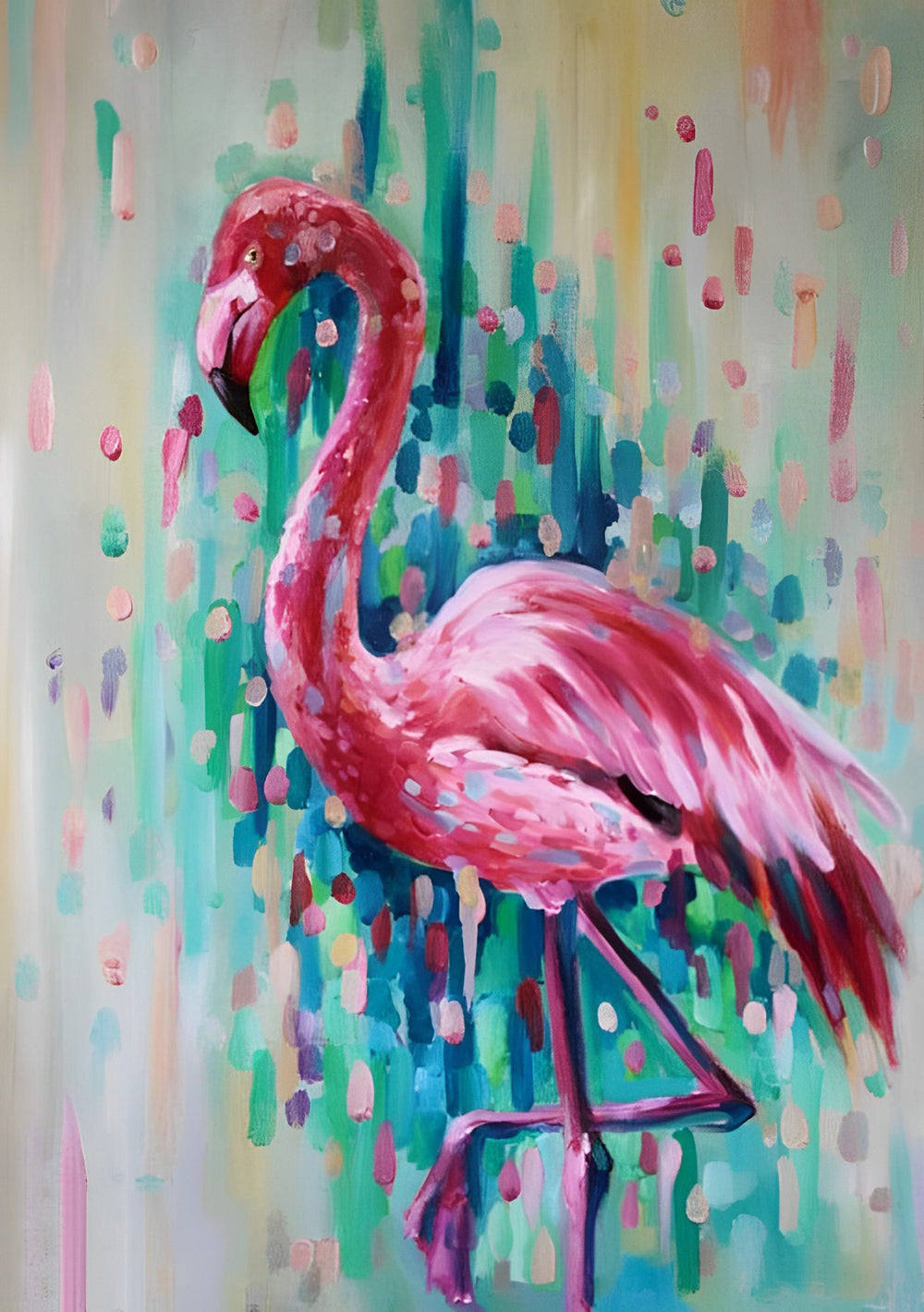 Flamingo with Colorful Spots Diamond Painting